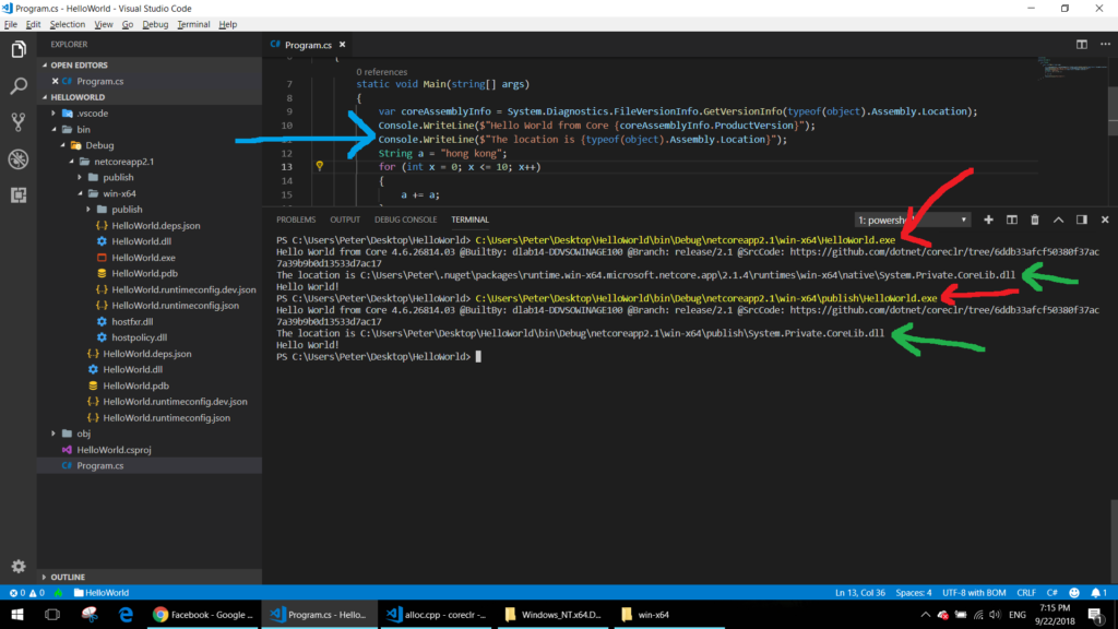 dotnet core will produce two exe – Kernel, Virus and Programming