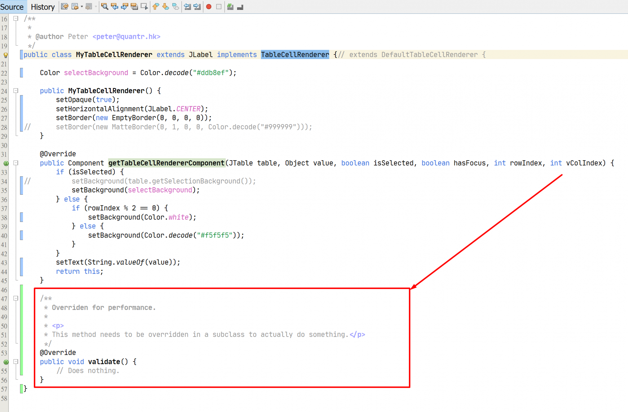 validate() in TableCellRenderer affect performance in windows – Kernel ...